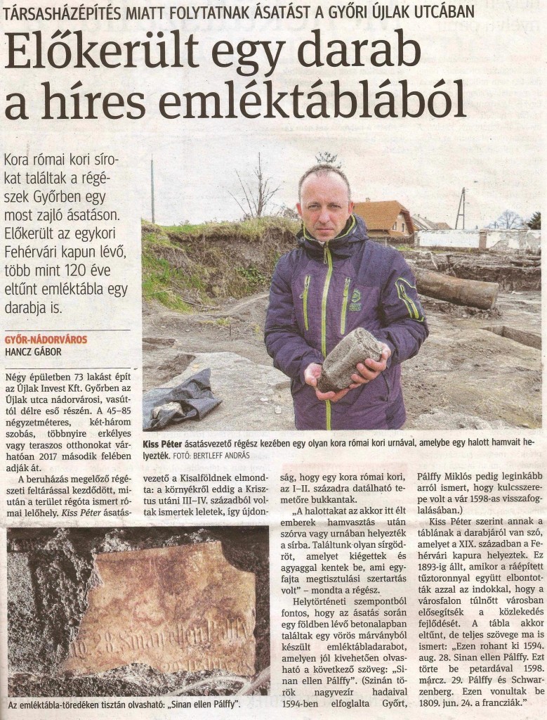 Fehérvári tábla Kisalföld 2016 03 31
